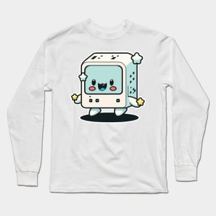 Cute happy kawaii 8-bit 16-bit pixel character Long Sleeve T-Shirt